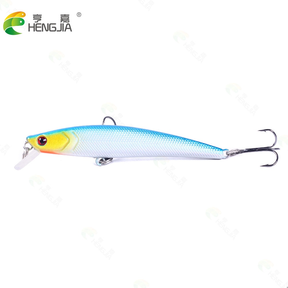 Hengjia 8pcs Umpan Pancing Fishing Lure 3D Eyes Hardlure Tiruan Bentuk Ikan Kecil 9.5cm 8.2cm Fake Bait Dengan 2 Kail