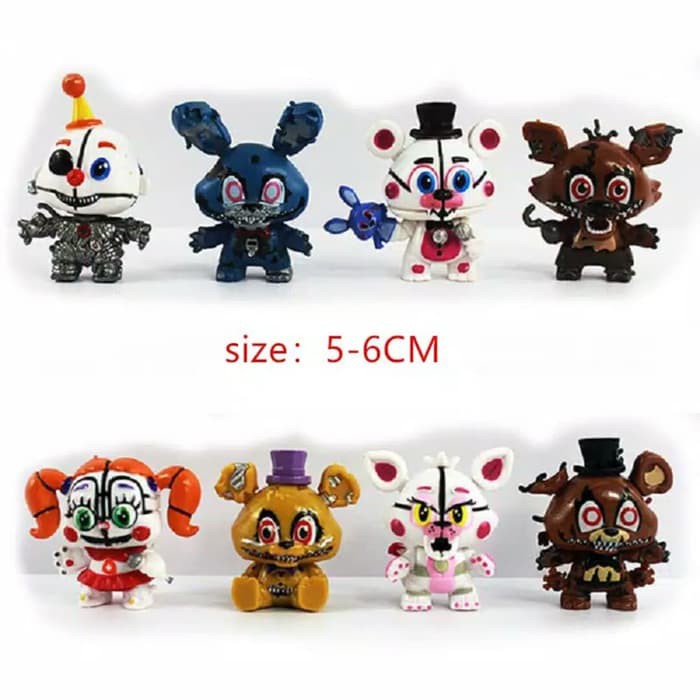 sister location figure / fnaf 8pcs action figure freddy foxy chica