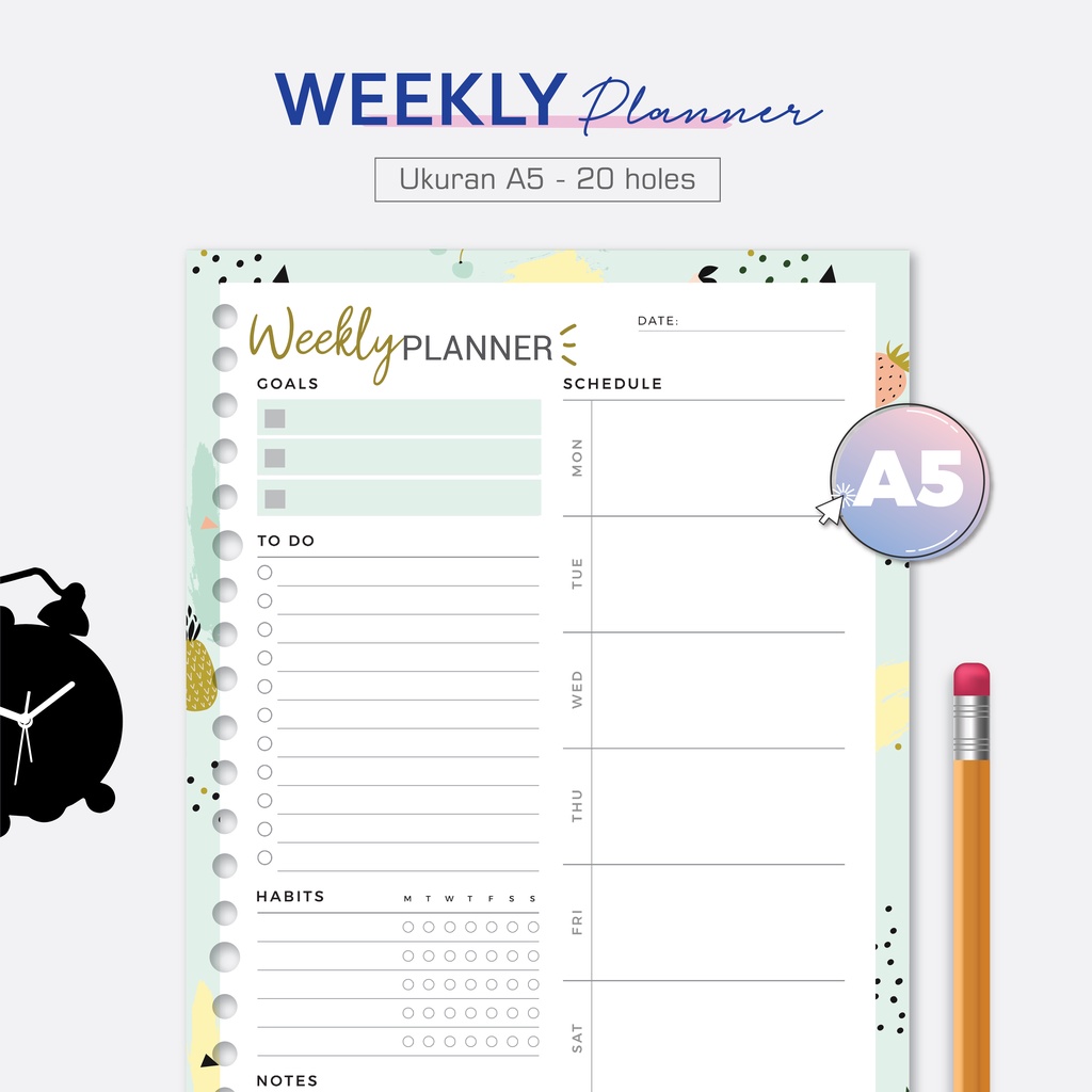 

Bukuqu A5 Loose leaf - L213 Weekly Planner Kertas Binder