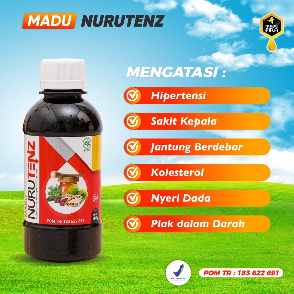 Madu NURUTENZ ASLI Obat Herbal Penurun Tekanan Darah Tinggi Hipertensi Jantung Madu Nurutens