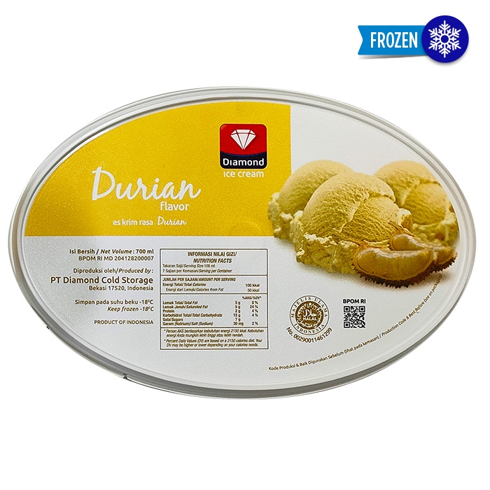 Promo Harga Diamond Ice Cream Durian 700 ml - Shopee