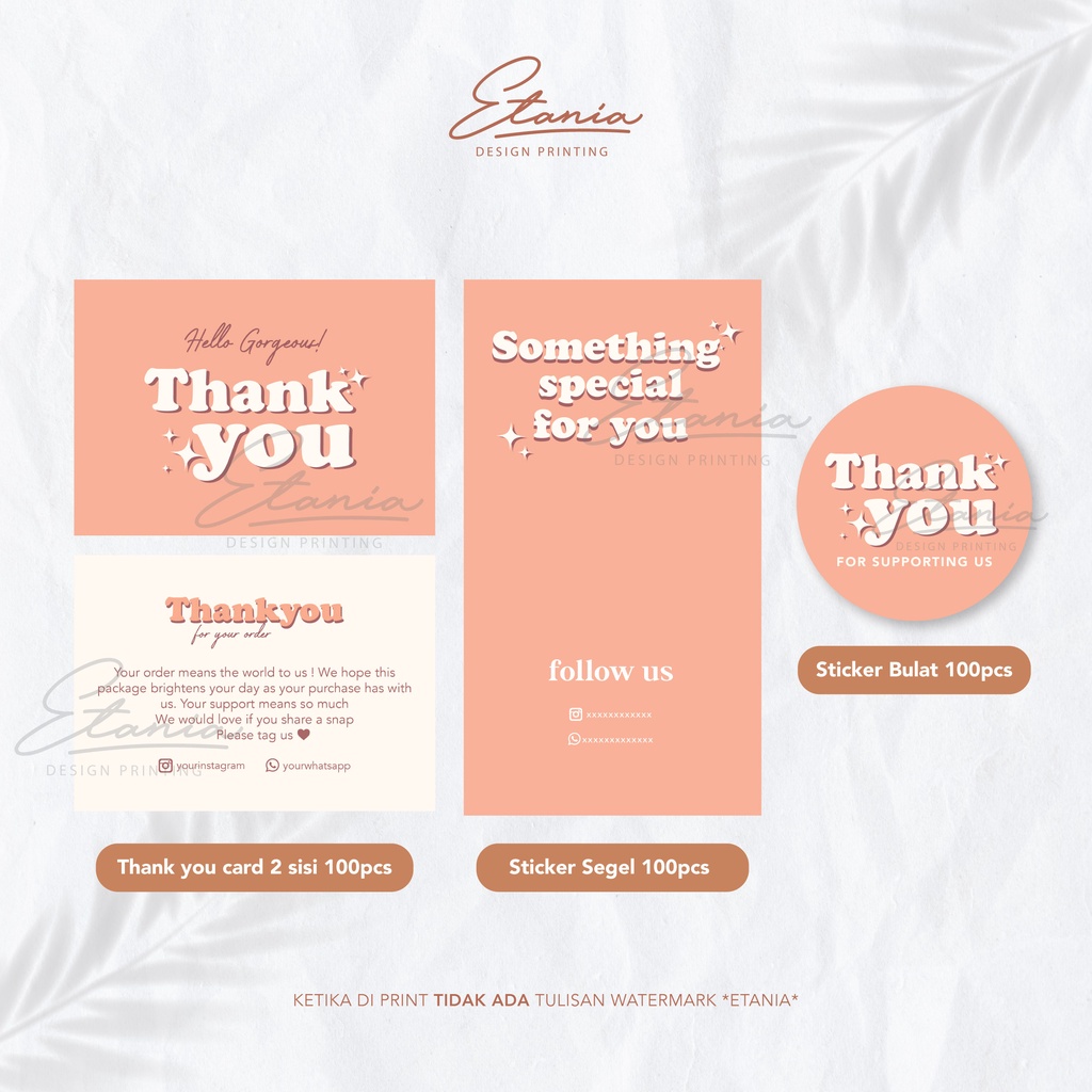 

Paket hemat thank you card sticker segel sticker logo murah