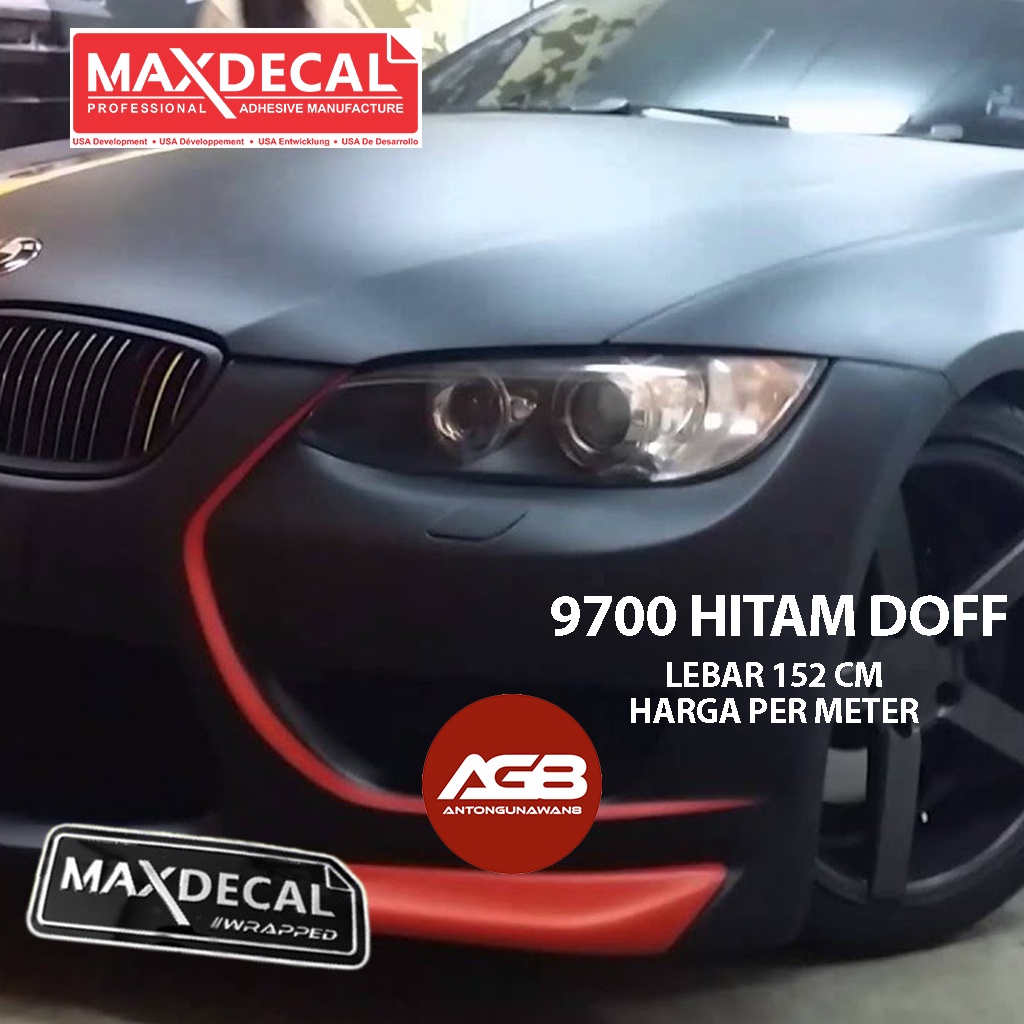 [LEBAR 152CM] Sticker MAXDECAL 9700 HITAM DOFF Skotlet Mobil Motor Premium Car Wrap Sticker per METE