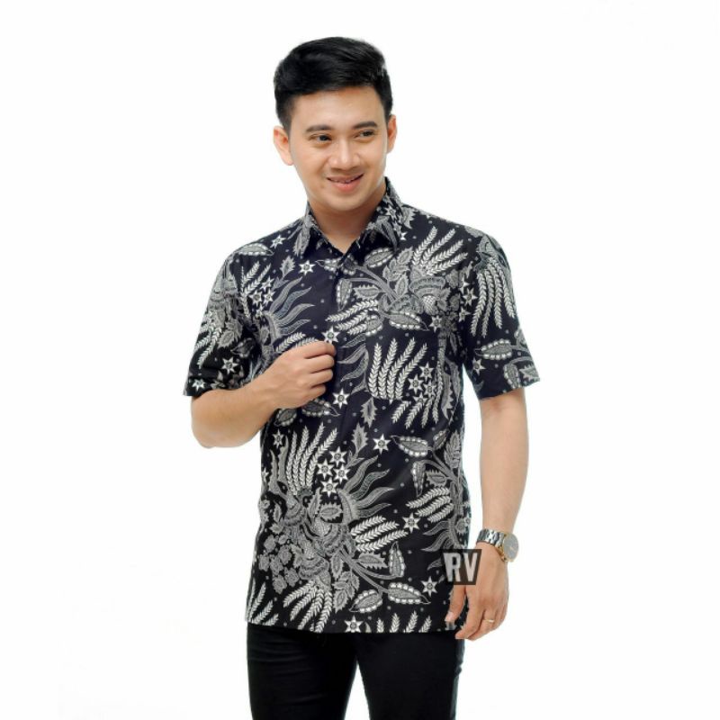 Kemeja Batik Pria Lengan Pendek Motif Sekar Jagat Terbaru