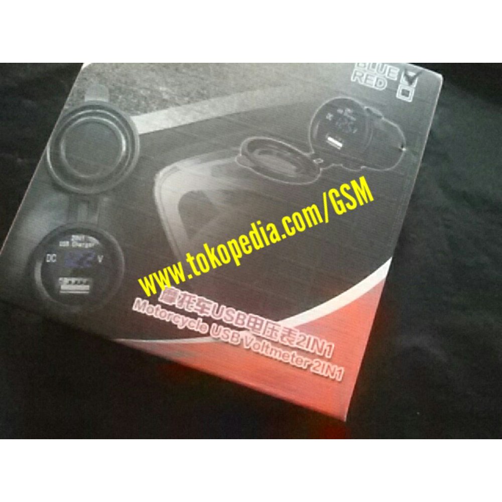 USB VoltMeter 2in1 casan charger HP universal volt meter motor mobil