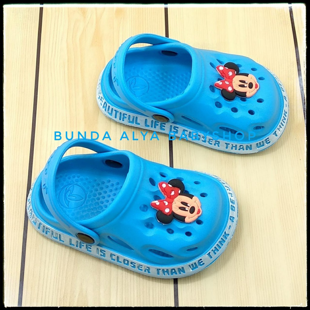 Sandal Anak Perempuan Usia 6 Bulan 1 2 3 4 5 Tahun Karet BIRU - Sendal Anak Cewek Lentur Lucu Karet Anti Licin Size 18 - 29