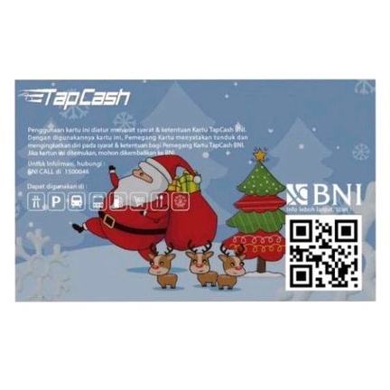 Kartu BNI Tapcash edisi Natal Merry Christmas - Santa Clause Blue Edition