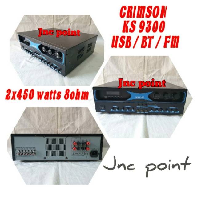 POWER AMPLIFIER 1200 WATT BLUETOOTH USB CRIMSON KS-9300 PREMIUM