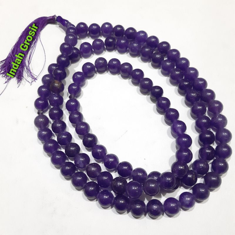 TASBIH BATU KECUBUNG WULUNG KRISTAL 12MM 99BUTIR NATURAL