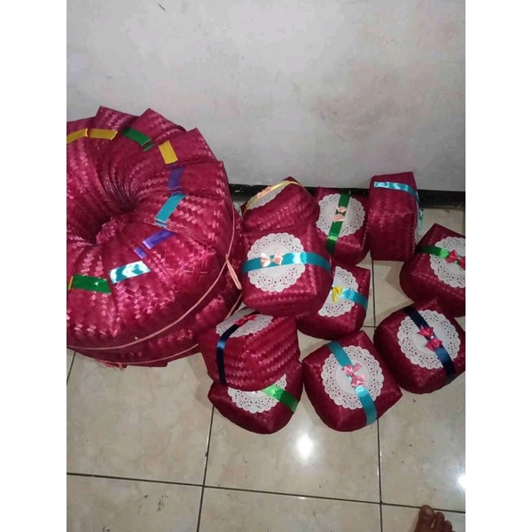 

[ HALODUL ] BESEK BAMBU HIAS WARNA | KOTAK NASI | BESEK CATERING UKURAN 5 X5 PWR