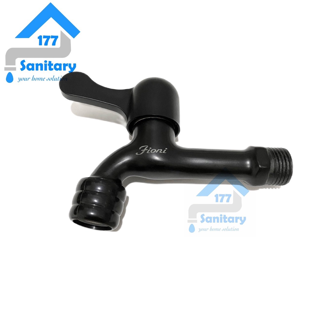 Keran air Tembok HITAM FKT52BL - kran Air taman wudhu cuci black matte minimalis stainless faucet wall stenlis