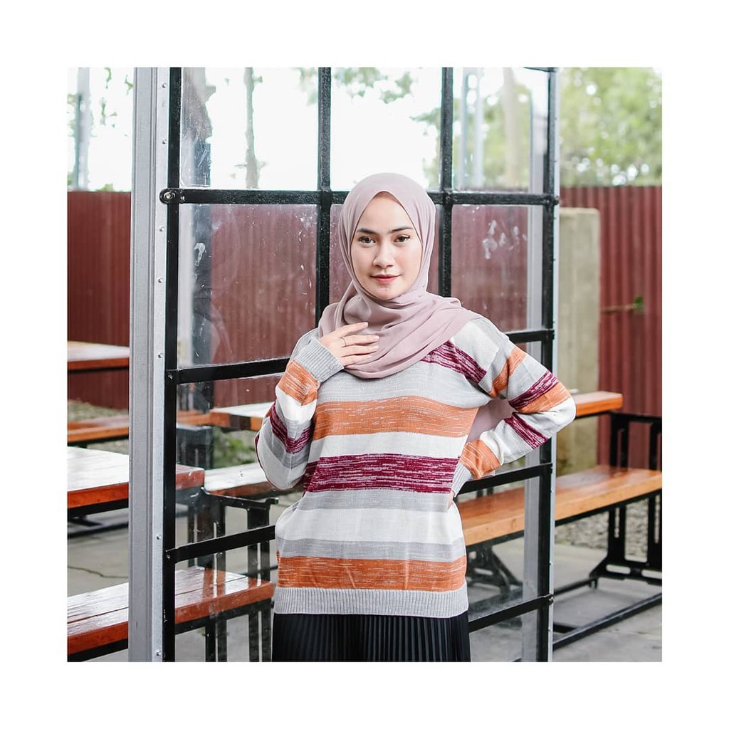 Lovata Twist Sweater / Rajut Strip Rainbow / Sweater Rajut / giterstore