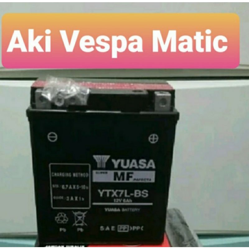 Aki / Accu Piaggio Vespa Matic Merk Yuasa Original Standar Vespa Matic
