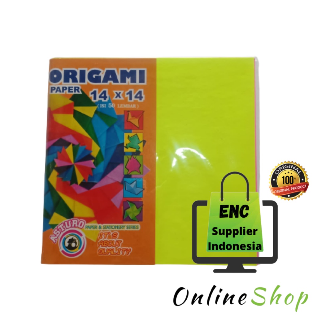 

asturo 50 lembar origami asturo 14 x 14 cm washi paper sedang tanggung lipat 16x16 Warna 50s per pak - enc.sup