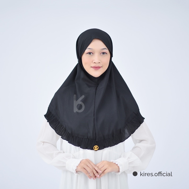 BUY 1 GET 1! Bergo Shiren Rampel Plisket Size L Dapat 2 Pcs