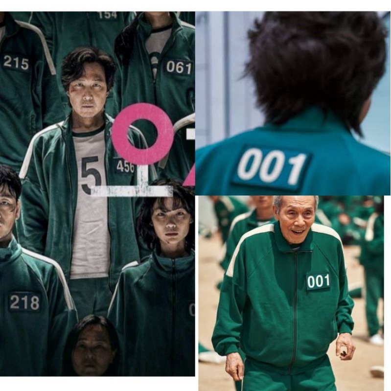 Jaket Zipper  Drama Korean Squid Game Req Nomor Sablon Depan Belakang