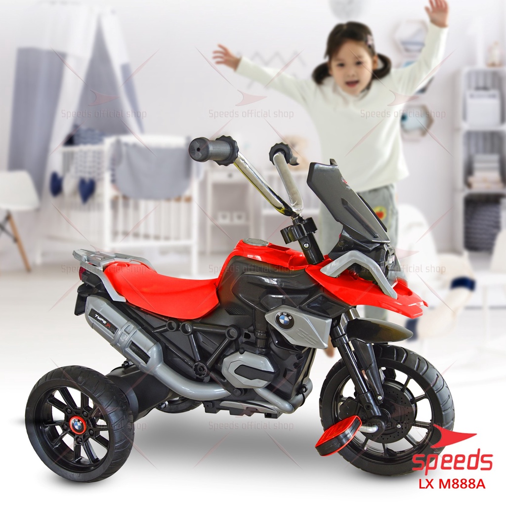 SPEEDS Sepeda Motor Anak Manual Mainan Motor Anak Roda 3 Baterai Sepeda Motor Manual M888A