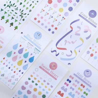 

HI330 Stiker Glitter 1 Sheet Pita Bunga Hati Dekorasi Handphone Tumblr Diary