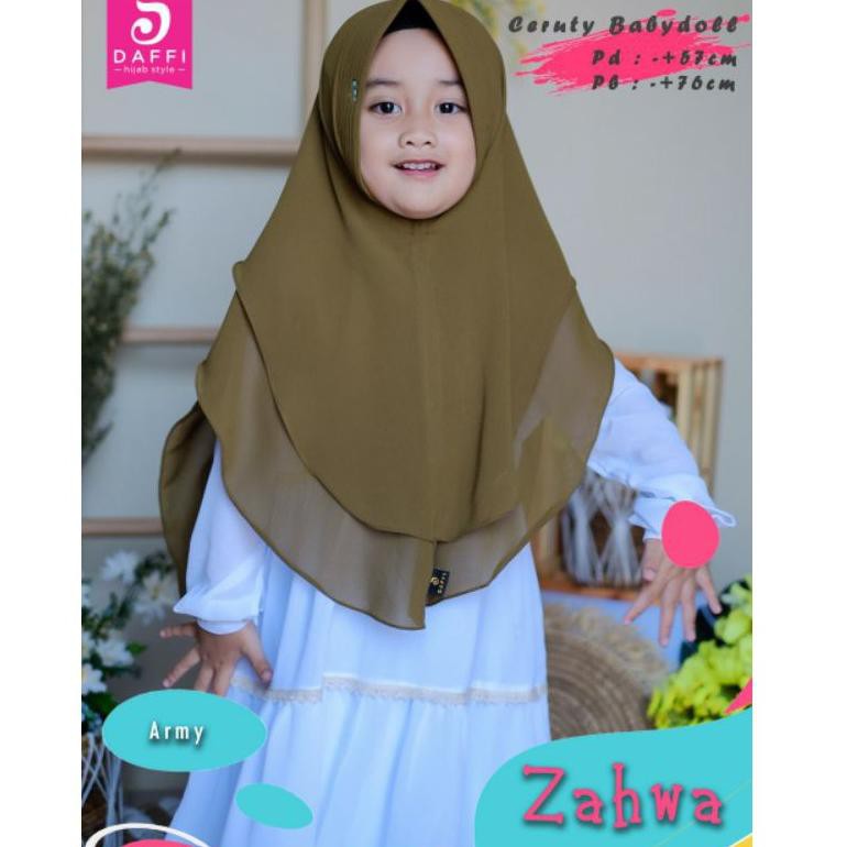 [KODE 5898] Daffi Hijab kode ZAHWA KIDS Hijab Anak Hijab Dua Layer Hijab Ceruty Babydoll