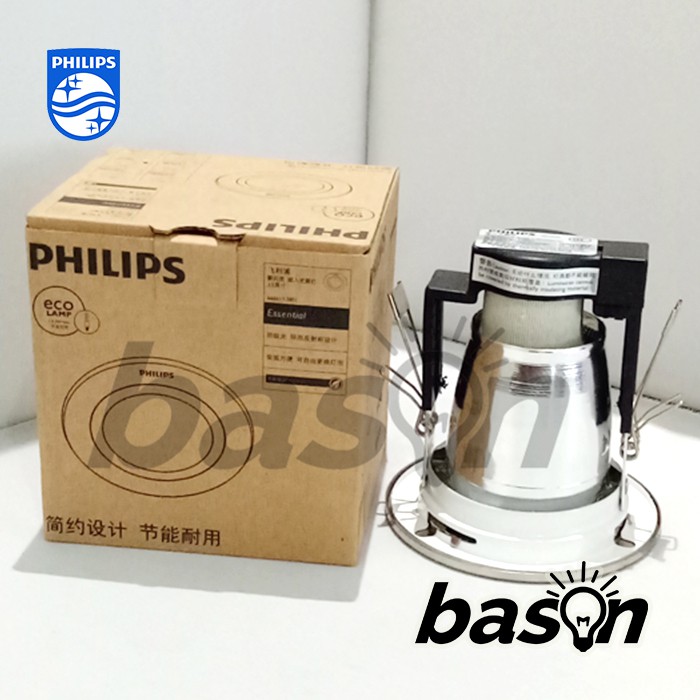 PHILIPS DOWNLIGHT 13801 Glass Recessed Nickel | Rumah Lampu 85mm dengan Kaca