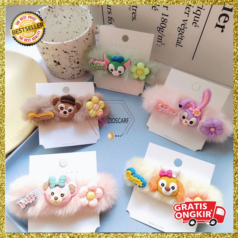 Ikat Rambut Korea Anak Perempuan Motif Kartun Hewan lucu Bulu Halus Aksesoris Rambut AK219