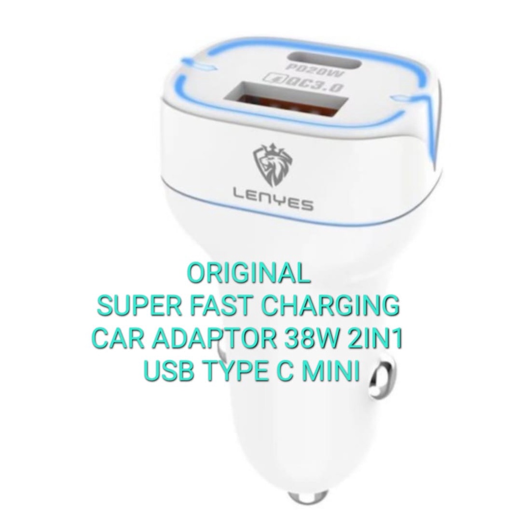 J437 LENYES ADAPTOR MOBIL MULTI 38W CHARGER 2 PORT USB FAST CHARGING CASAN TRAVEL ADAPTER UNIVERSAL watt adaptive saver aki accu ac dc travel adapter charge dual usb fast super speed androit hp handphone tc quick charge MULTI GADGET HARGA TERJANGKAU