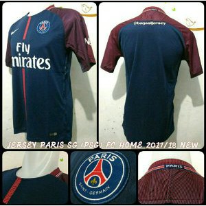 Jersey Paris SG   PSG Grade Ori Home 2017 2018   Nameset Berkualitas