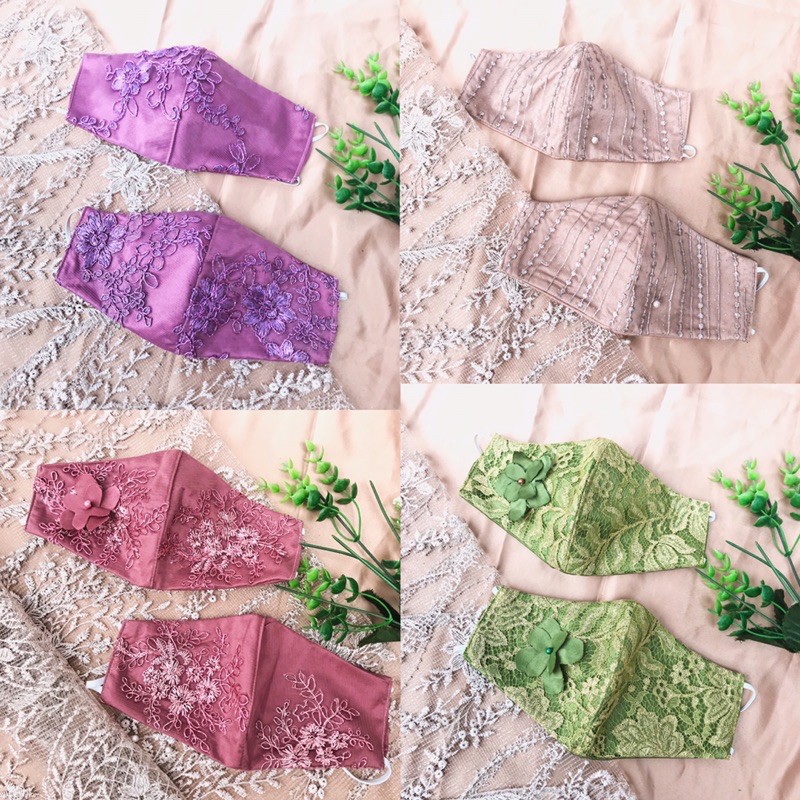 PROMO Masker Cantik | Masker Hijab | Masker Brokat | Masker Pesta | Masker Mewah