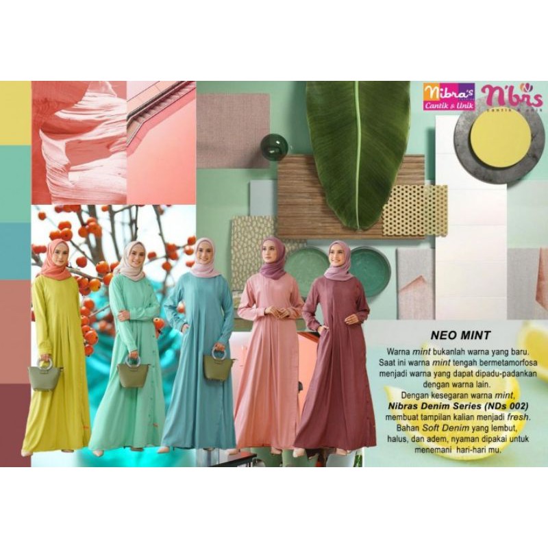 BEST SELLER GAMIS/DRESS CANTIK NIBRAS NDS002 BAHAN CRV SOFT DENIM DENGAN 5 PILIHAN WARNA CASUAL