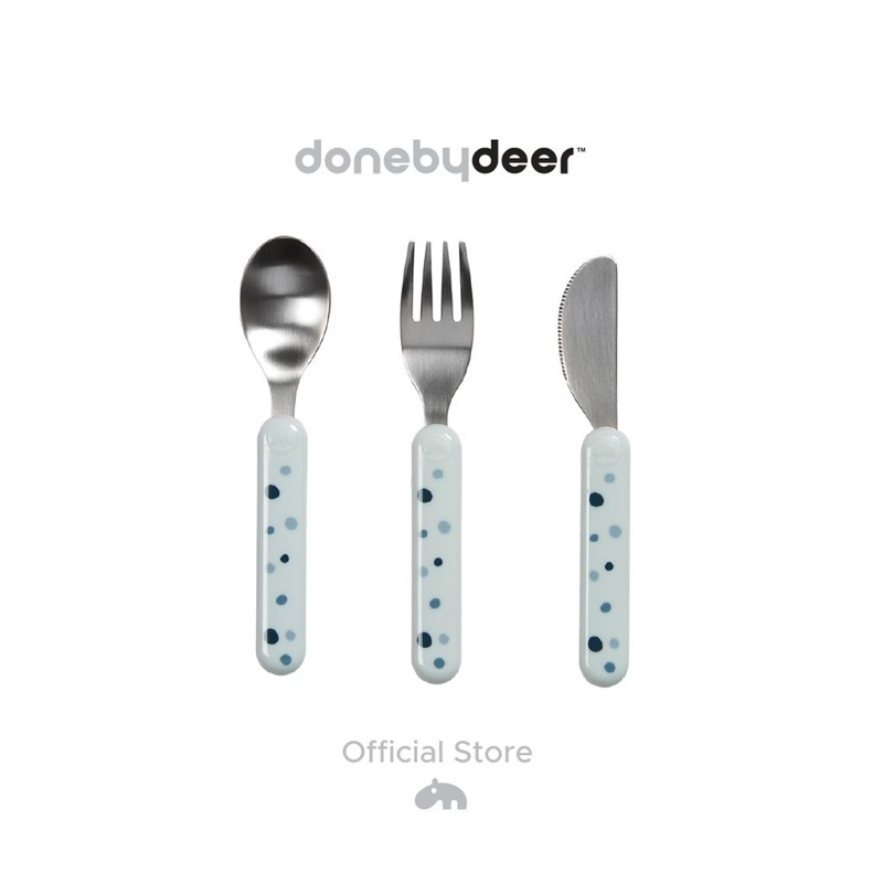 Done By Deer Cutlery Set Dreamy Dots - Sendok Makan Anak