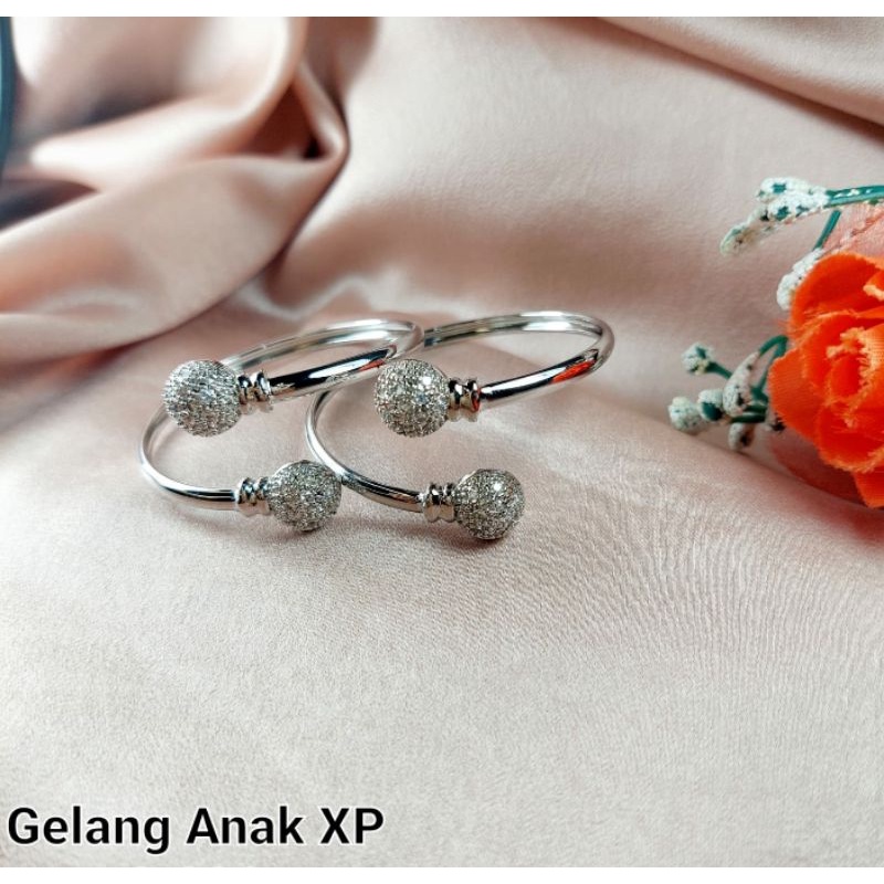 gelang anak xuping warna silver