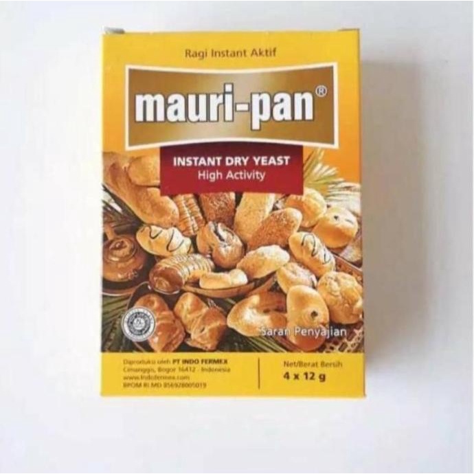 

Ragi Instant Roti Kue Mauripan Instant Dry Yeast 4x12gram SALE Kode 936