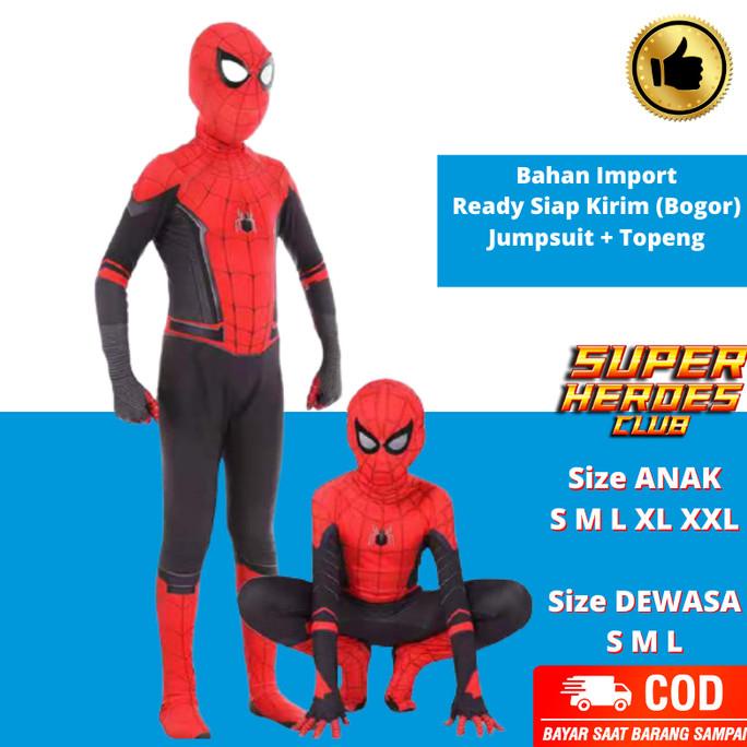 Kostum Superhero Anak Spiderman Baju Costume Cosplay Spider Impor