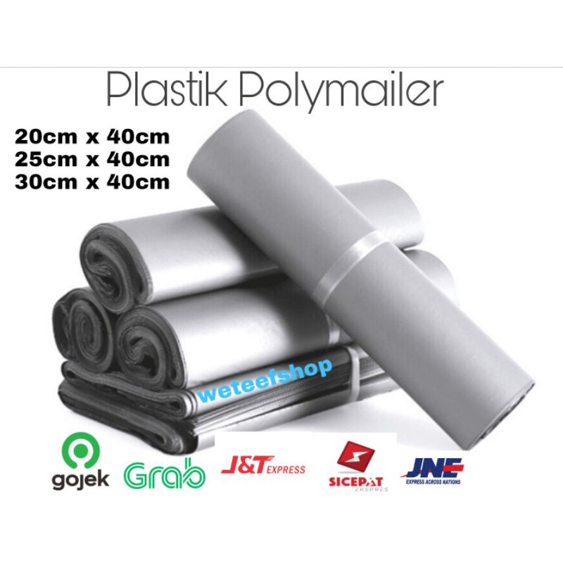 

Plastik Polymailer Plastik Packing Online Olshop Warna Silver isi 100 lembar