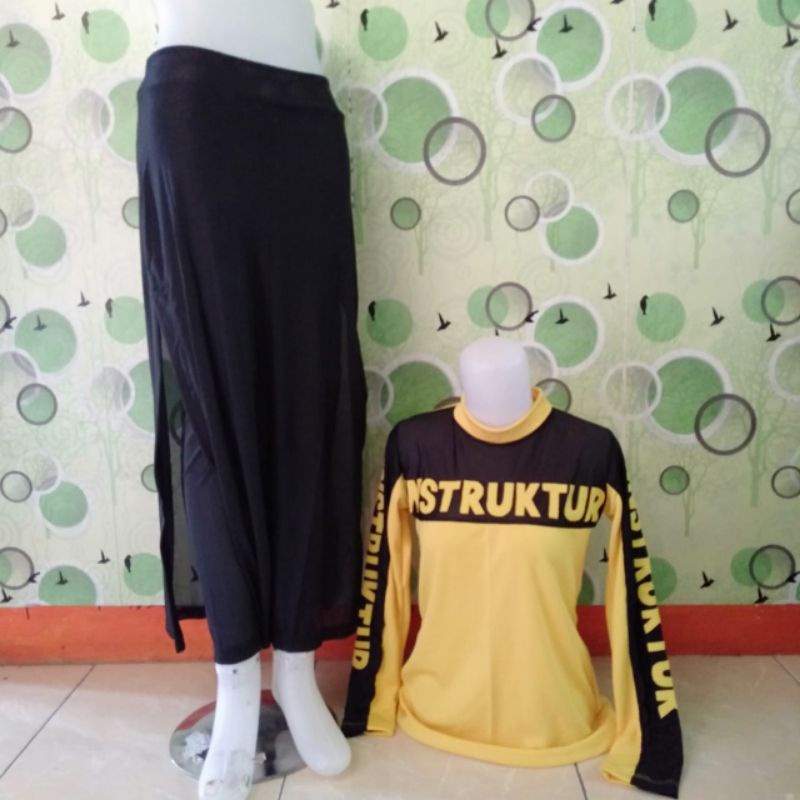 set baju senam muslim rok