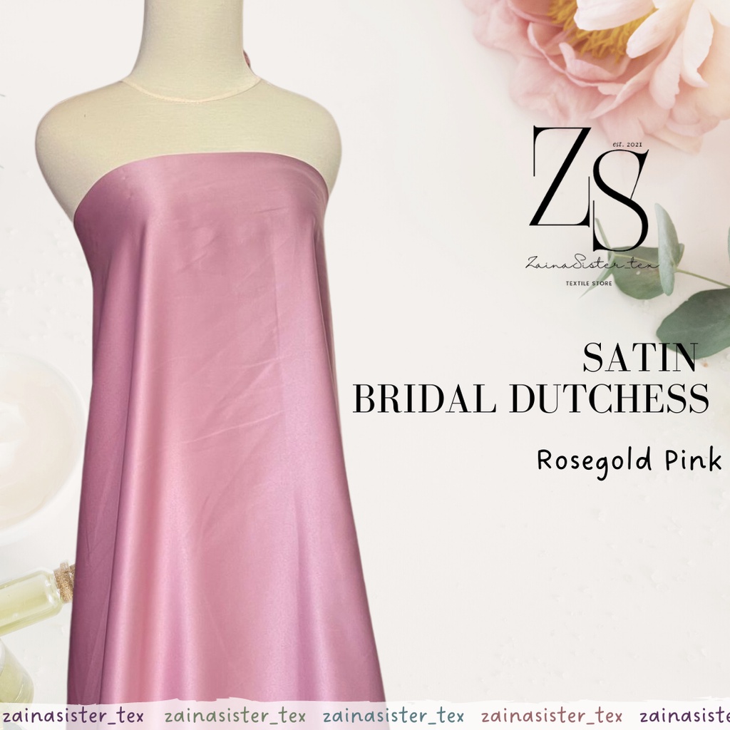 Bahan Kain Satin Saten Bridal Pengantin Duces Dutches Deutchess Deuchesse Meteran Premium Quality Wa