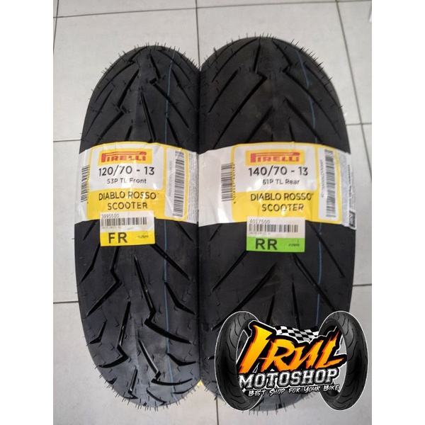 Set Ban Pirelli Diablo Rosso Scooter 120/70 & 140/70 Ring 13