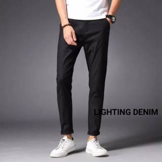  Celana  Chino Putih  panjang  pria  original Lighting denim 