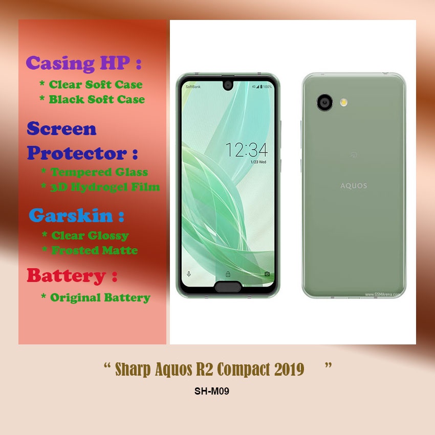 Sharp Aquos R2 Compact 2019 - 5.2 inch - Case - Screen Protector - Dll