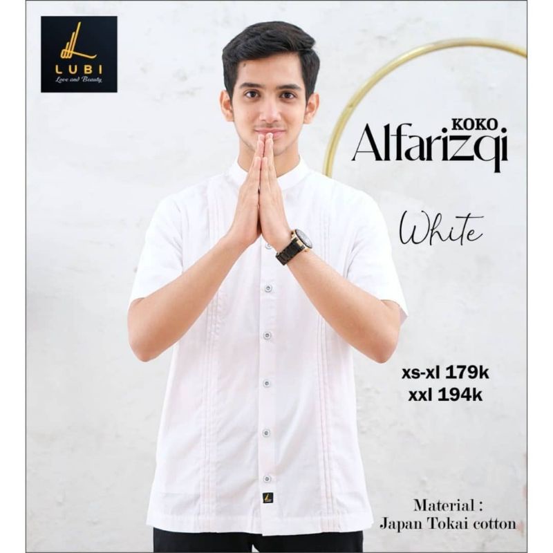 Koko Original Alfarizqi by Lubi|Koko Putih|Koko Lengan Pendek|Koko Dewasa|Koko|Kemko|Kemko Shalat|Ke