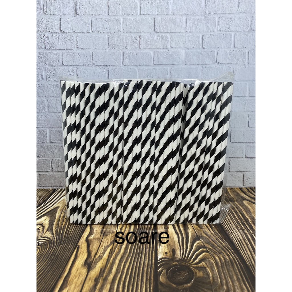 

Sedotan Kertas / Paper Straw 6x197mm isi 500/pack swirly black