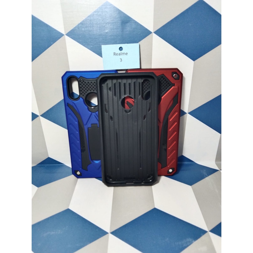 Casing Realme 3/Realme 5/5i/Realme 7/Realme 8/8 Pro Phantom Series Stand Iron Hardcase Spigen touch 