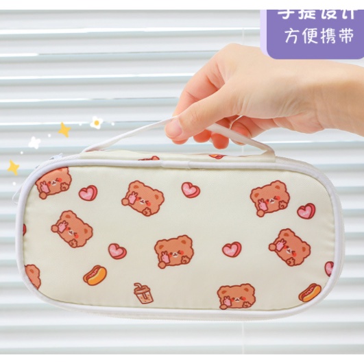 Tempat Pensil Jumbo Bentuk Oval HEWAN POLKADOT / Tempat Alat Tulis Besar Karakter Kartun Polkadot Animal