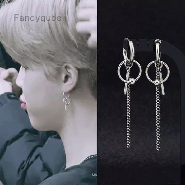 EE0454 - Anting JEPIT Tanpa Tindik Pria Wanita Kpop Korea BTS EXO NCT