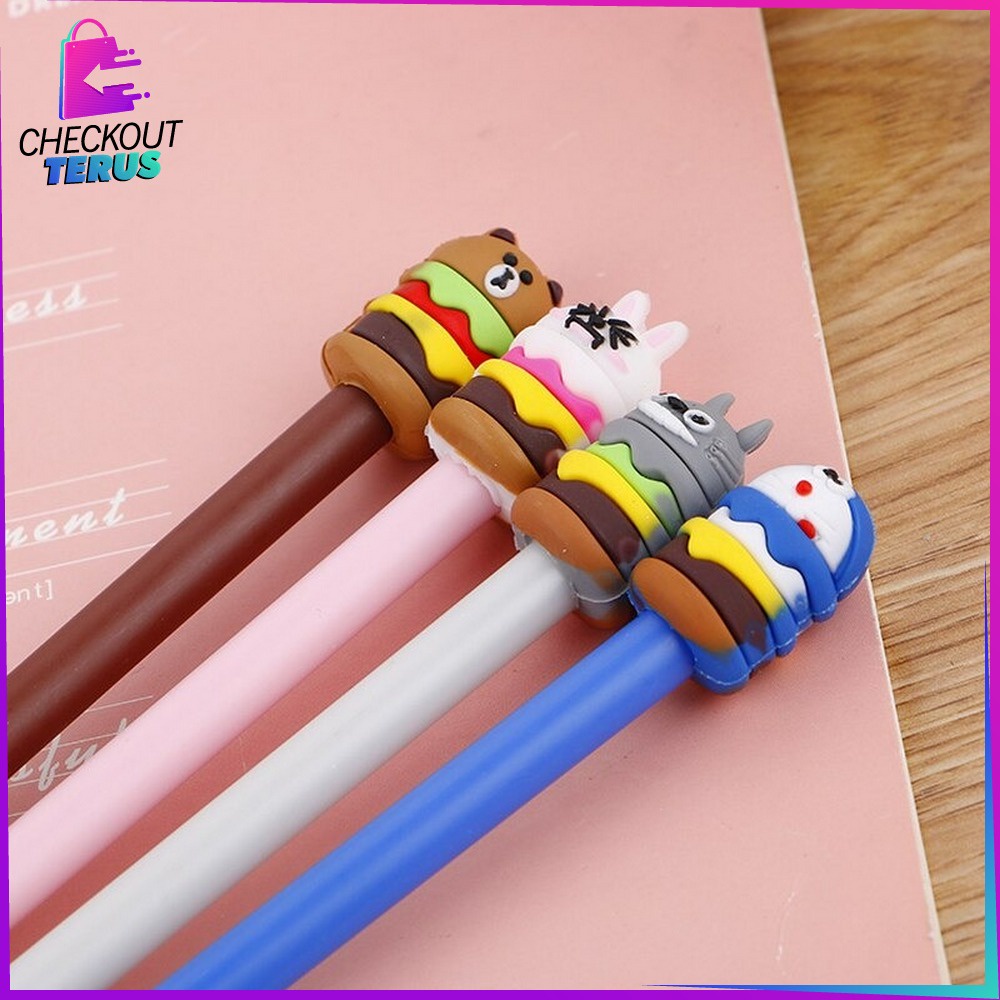 CT A7 Pena Hamburger Cartoon Stationary Pen Burger Kartun Line Alat Tulis Pulpen Bentuk Burger Unik