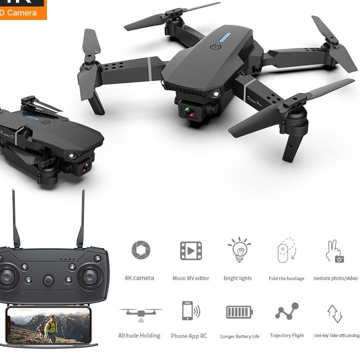 ⇦ Toolbox Drone E88 Pro/E99 Shoot Murah Original Indoor Outdoor Drone Pro Mini RC 4K HD Camera -D2 ホ