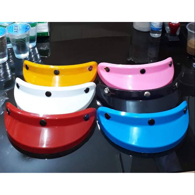 pet helm retro pendek glossy / ped Helm Retro Bogo / Pet topi helm pendek warna