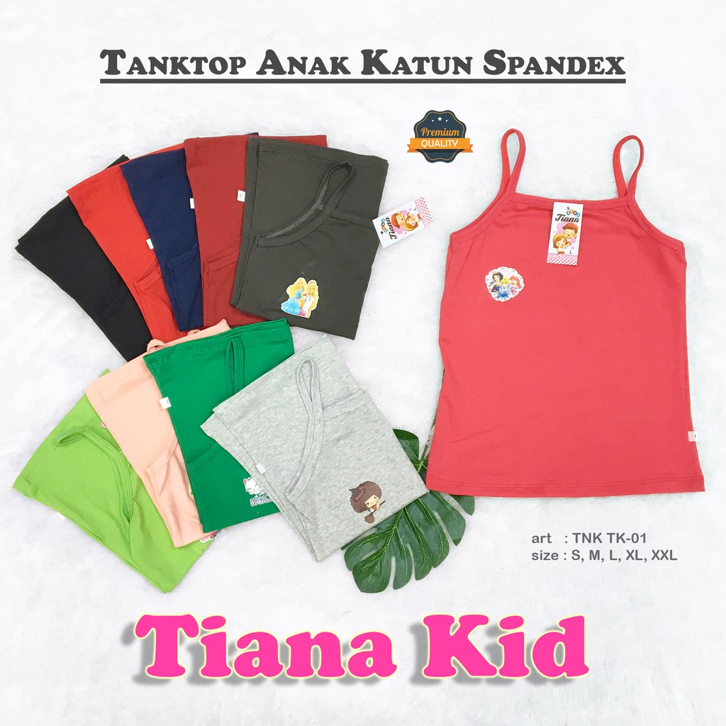 TIANA KIDS | Tanktop Anak KATUN SPANDEX / Atasan Anak / Singlet Anak / art TNK TK-01 TALI KECIL