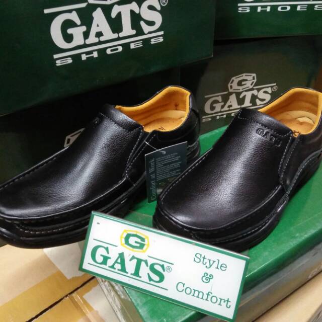 Sepatu pantofel Casual pria Kulit Asli merk Gats MP 2605 Hitam  original