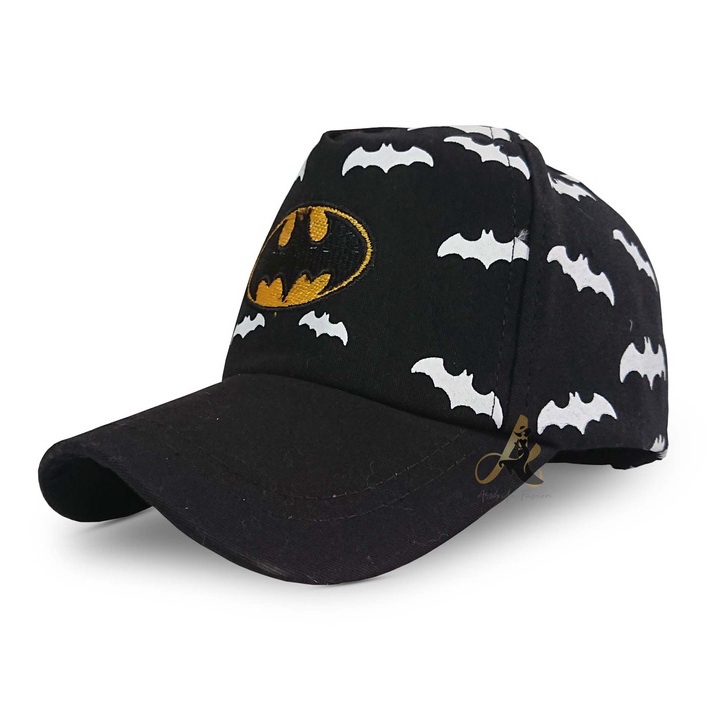 Topi Anak Laki-Laki MARVEL COMIC Superhero Sablon Sublim Fullprint-BATMAN FP HITAM